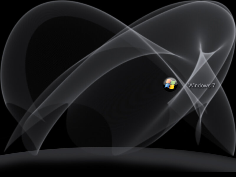 Windows 7 Logo — Black, Minimalist, Digital Art, Text