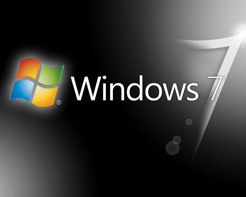 Windows 7 Logo — Black, Minimalist, Digital Art