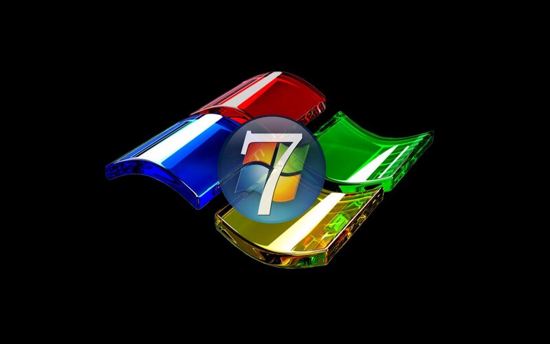Windows 7 Logo — Black, Modern, 3d Render