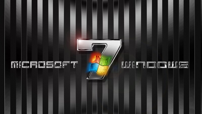 Windows 7 Logo — Black, Modern, Digital Art, Number 7