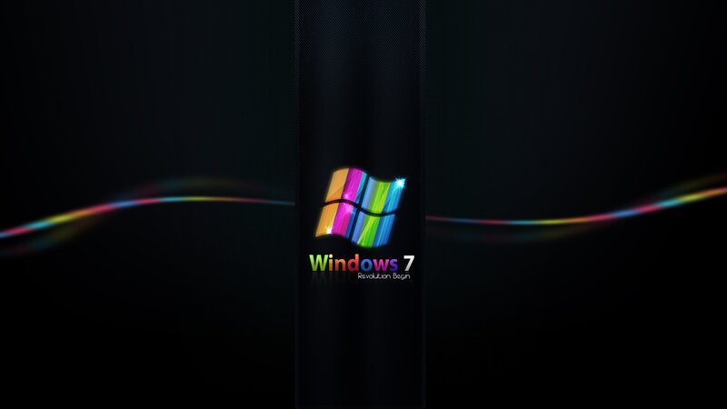 Windows 7 Logo — Black, Modern, Digital Art