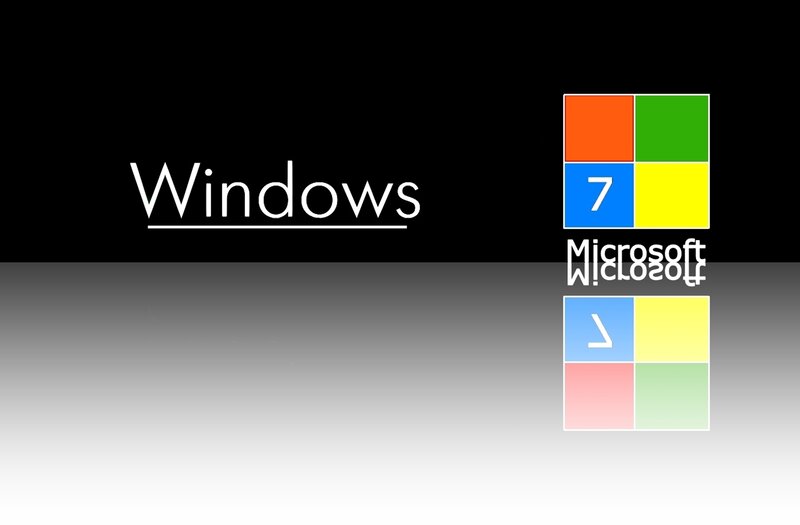 Windows 7 Logo — Black, Neutral, Digital Art