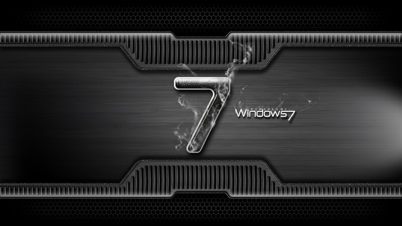 Windows 7 Logo — Black, Technological, Digital Art, Number 7