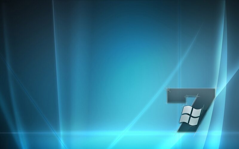 Windows 7 Logo — Blue, Calm, Digital Art, Blue Background