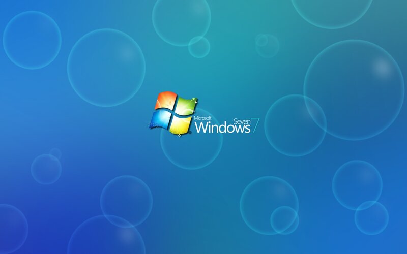 Windows 7 Logo — Blue, Calm, Digital Art, Bubbles