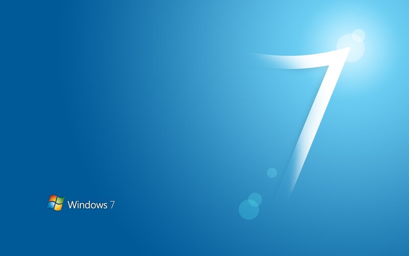 Windows 7 Logo — Blue, Calm, Digital Art, Number Seven, White