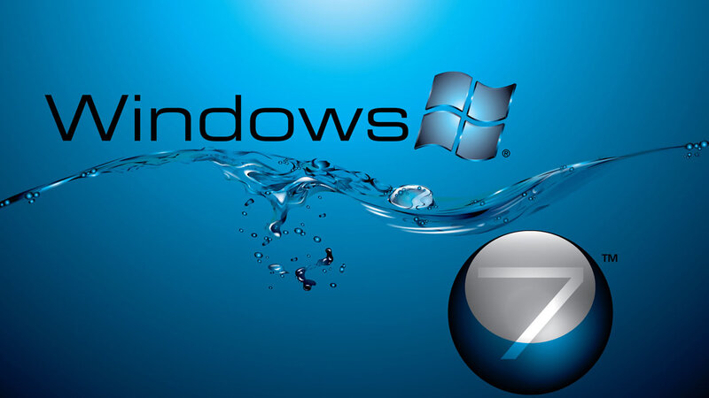 Windows 7 Logo — Blue, Calm, Digital Art, Water