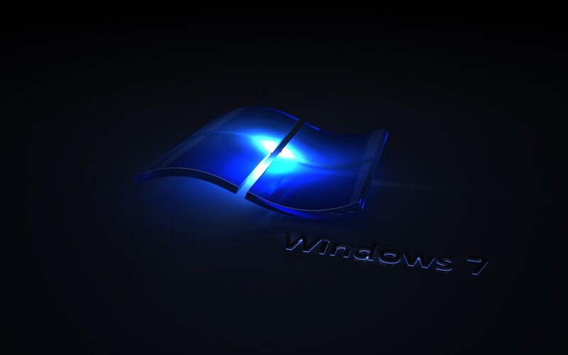 Windows 7 Logo — Blue, Dark, Dramatic