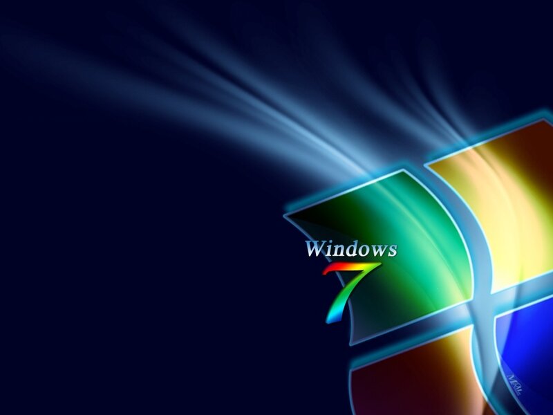 Windows 7 Logo — Blue, Dramatic, Digital Art, Text, Green