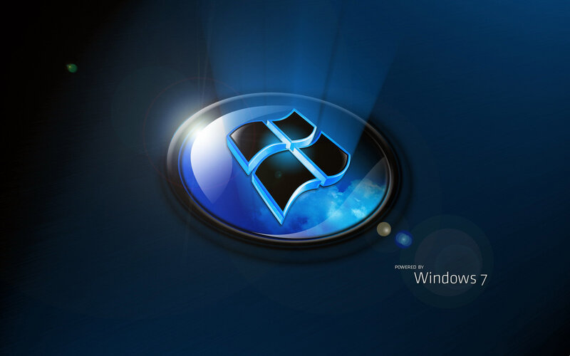 Windows 7 Logo — Blue, Dramatic, Digital Art, Text