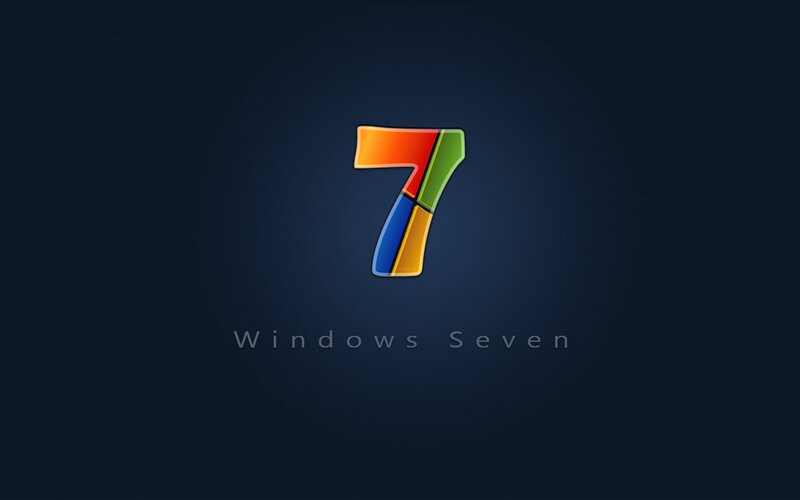 Windows 7 Logo — Blue, Minimalist, Digital Art, Number Seven