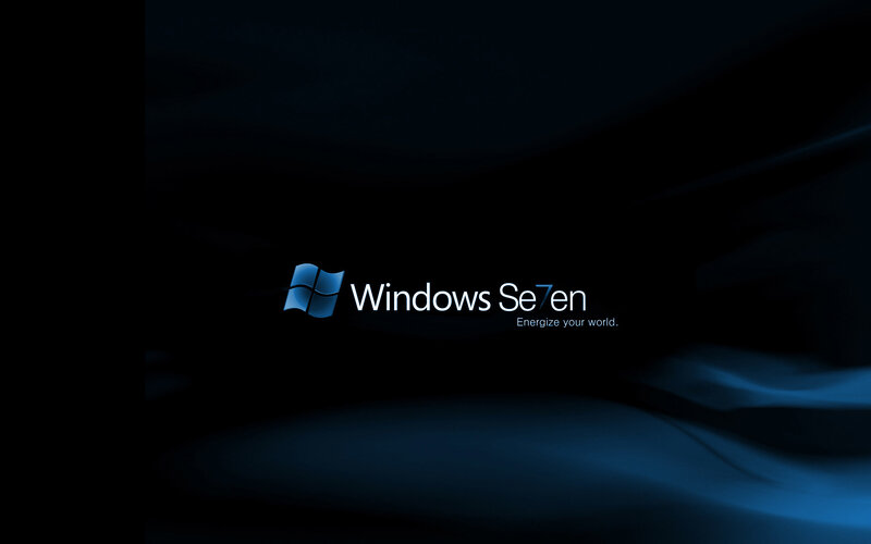 Windows 7 Logo — Blue, Minimalist, Digital Art, Tagline