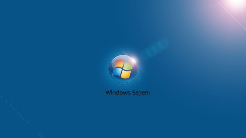 Windows 7 Logo — Blue, Minimalist, Digital Art, Text