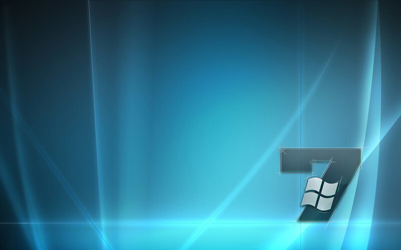 Windows 7 Logo — Blue, Modern, Digital Art, Blue Background, White