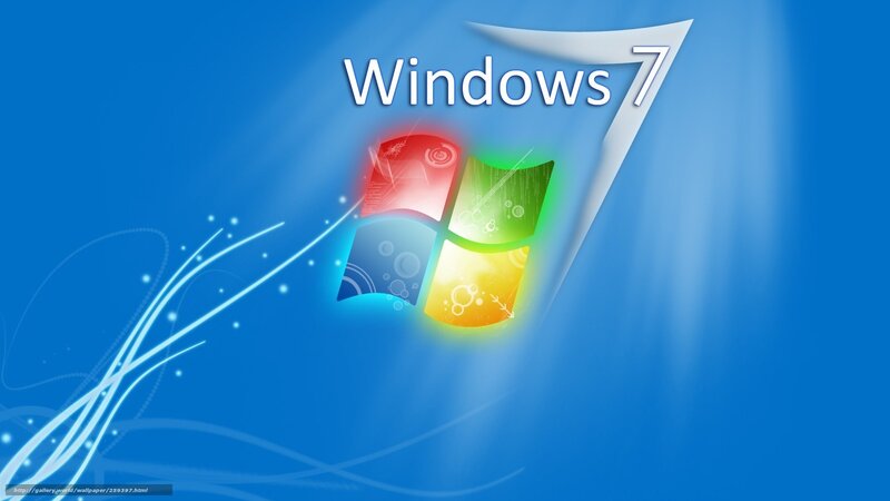 Windows 7 Logo — Blue, Modern, Digital Art, Text