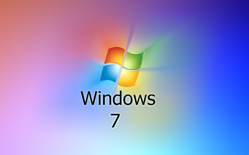 Windows 7 Logo — Blue, Neutral, Digital Art, Text, Purple, Orange