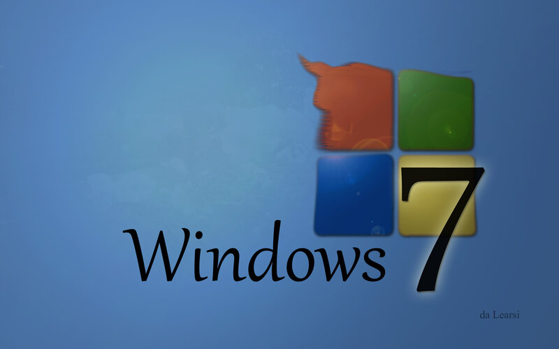 Windows 7 Logo — Blue, Neutral, Digital Art, Text