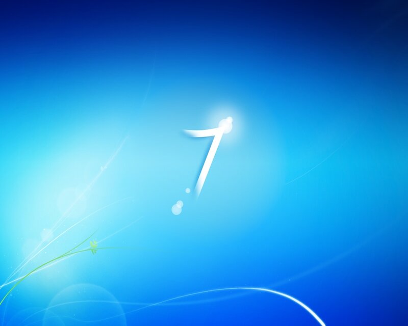 Windows 7 Logo — Blue, Serene, Digital Art, Number Seven, Light Streaks