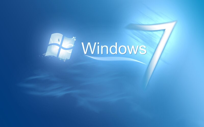 Windows 7 Logo — Blue, Serene, Digital Art, Number