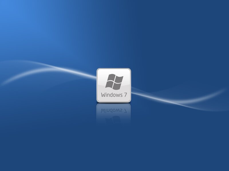 Windows 7 Logo — Blue, Serene, Digital Art, Reflection, Wave