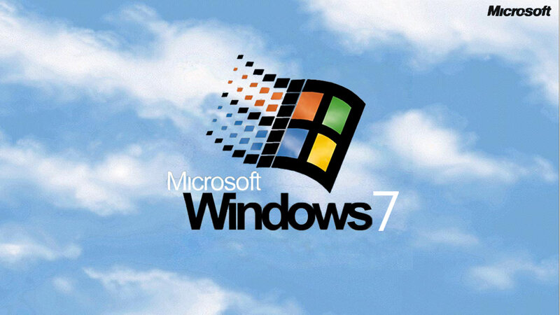 Windows 7 Logo — Blue, Serene, Digital Art, Sky, Clouds