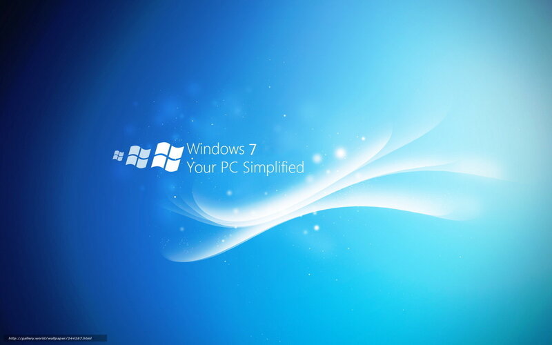Windows 7 Logo — Blue, Serene, Digital Art, Text, Abstract Waves