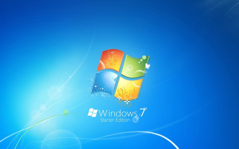 Windows 7 Logo — Blue, Serene, Digital Art, Text, Blue Background