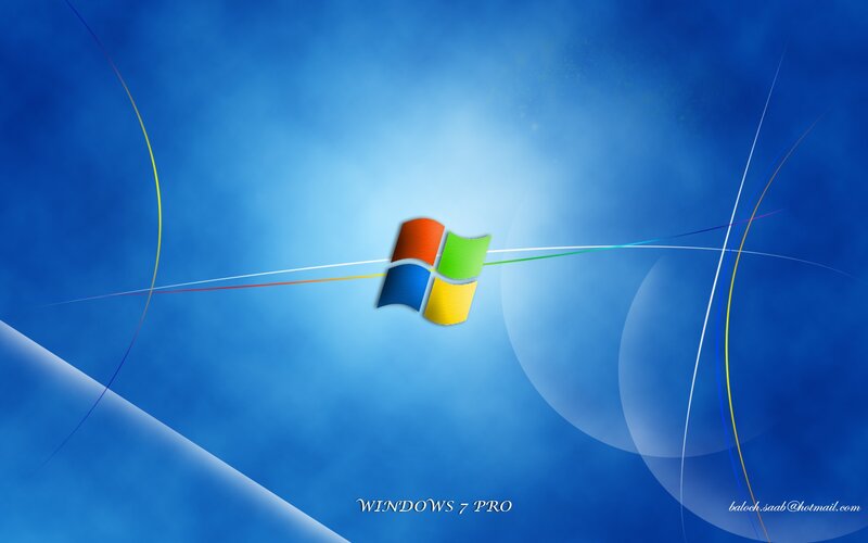 Windows 7 Logo — Blue, Serene, Digital Art, Text, Lines
