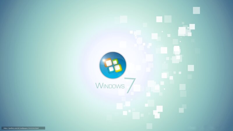 Windows 7 Logo — Blue, Serene, Digital Art, Text, Squares