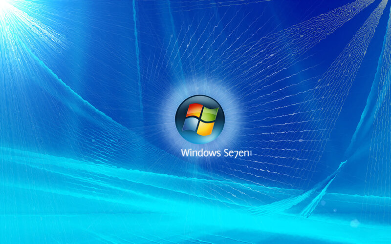 Windows 7 Logo — Blue, Serene, Digital Art, Text, White, Windows Seven