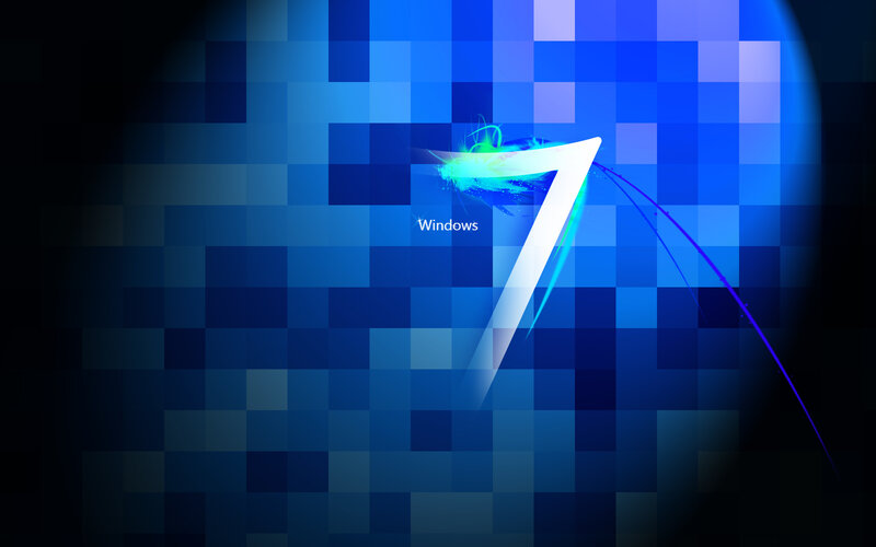 Windows 7 Logo — Blue, Technological, Digital Art, Text