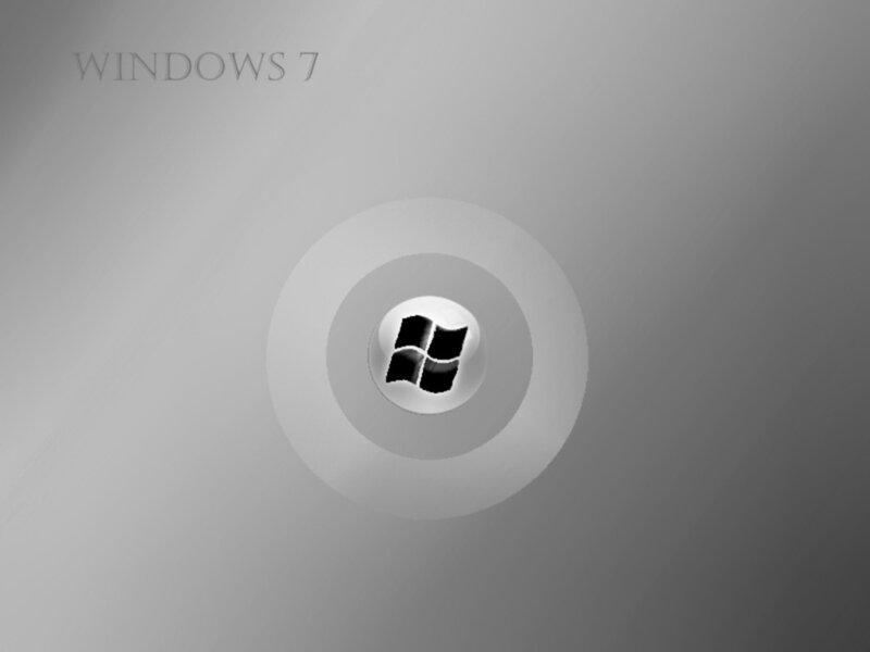 Windows 7 Logo — Gray, Minimalist, Digital Art, Text, Black