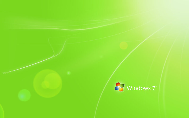 Windows 7 Logo — Green, Calm, Digital Art, Text, White, Windows 7