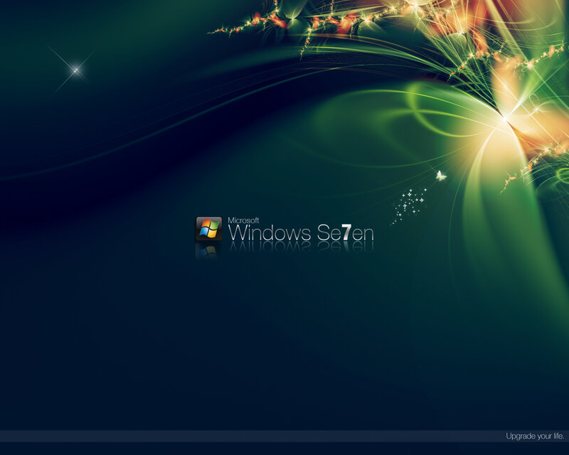 Windows 7 Logo — Green, Dynamic, Digital Art