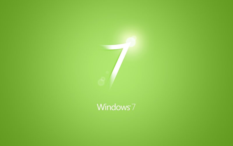 Windows 7 Logo — Green, Minimalist, Digital Art, Text, White, Windows 7