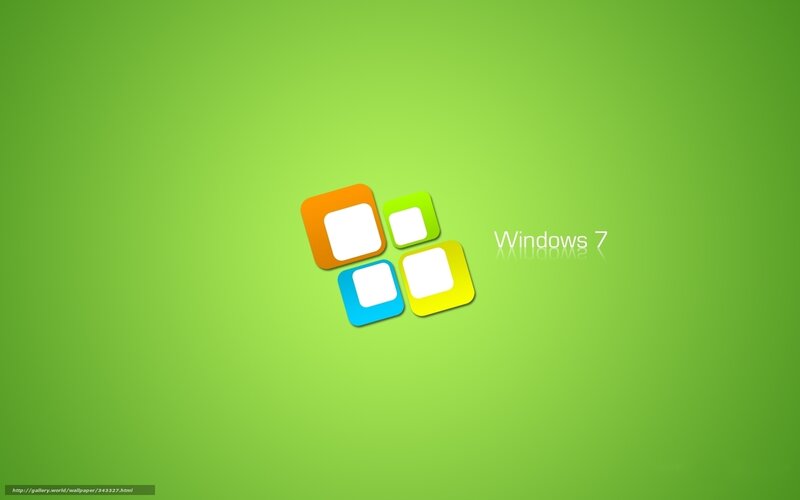 Windows 7 Logo — Green, Minimalist, Digital Art