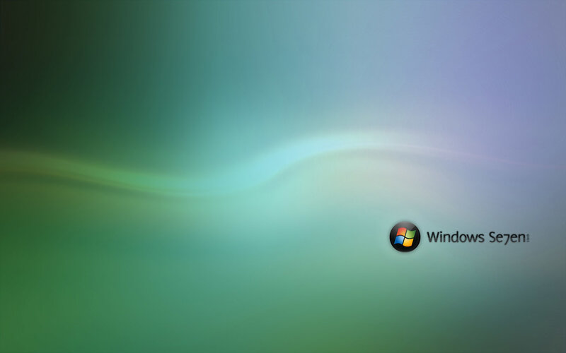 Windows 7 Logo — Green, Serene, Digital Art, Text, Blue