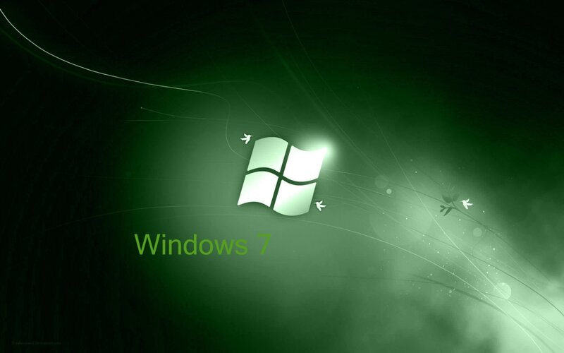 Windows 7 Logo — Green, Serene, Digital Art