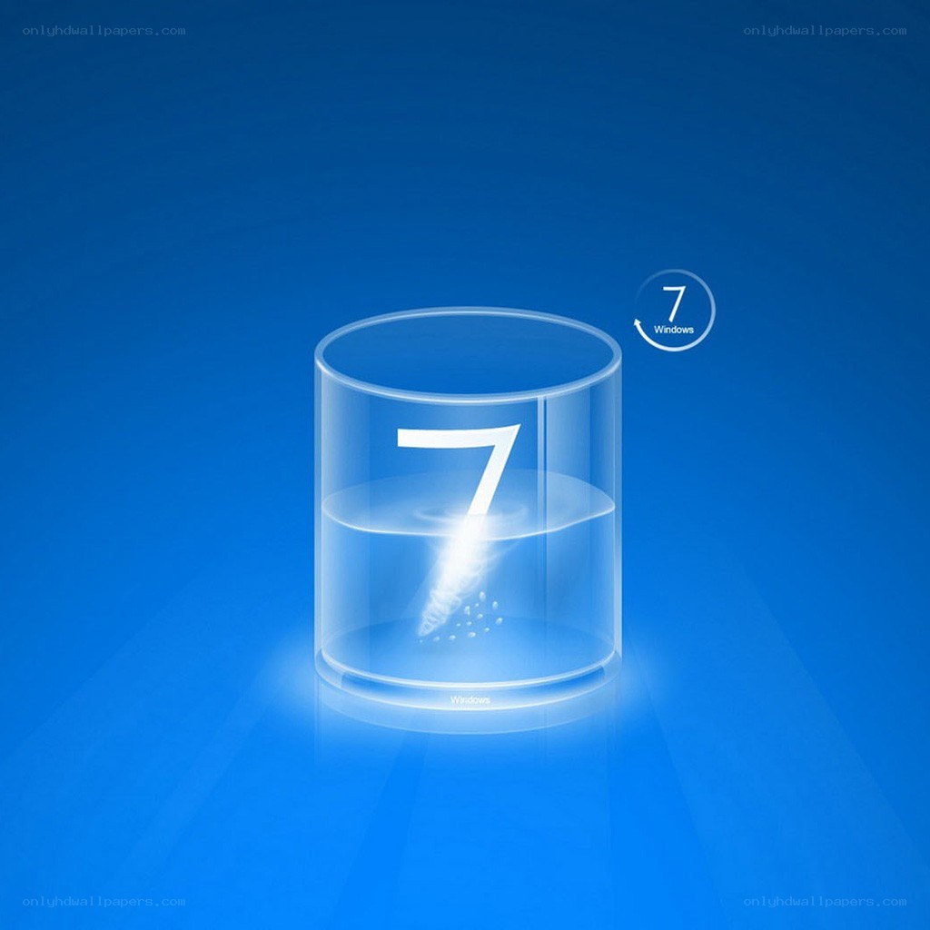 Windows 7 logo in a glass