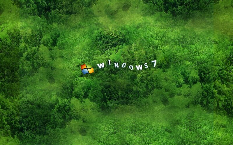 Windows 7 Logo in Forest — Green
