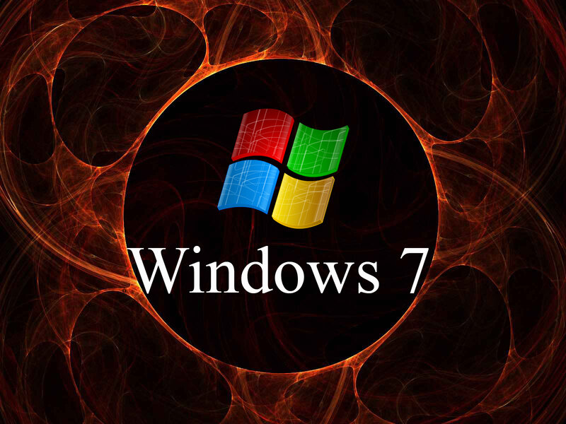 Windows 7 logo on abstract background