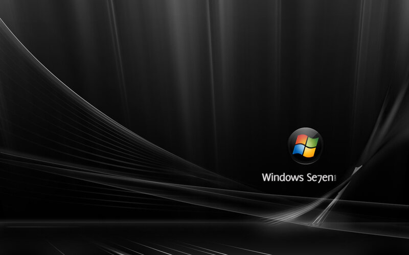 Windows 7 Logo on Black Background — Minimalist
