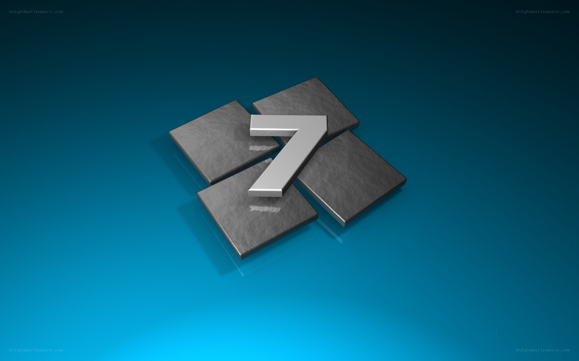 Windows 7 logo on blue