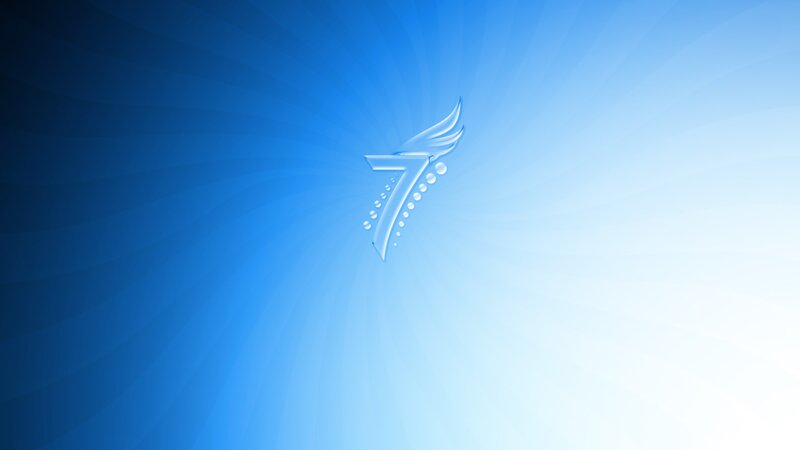 Windows 7 logo on blue background