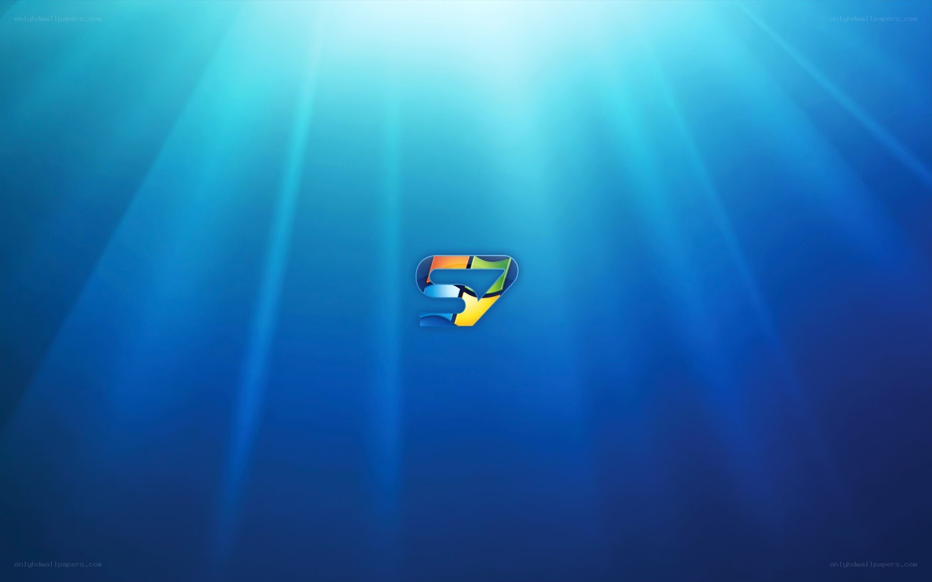 Windows 7 logo on blue background