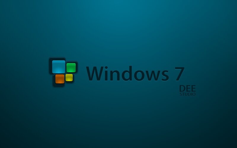 Windows 7 logo on blue background