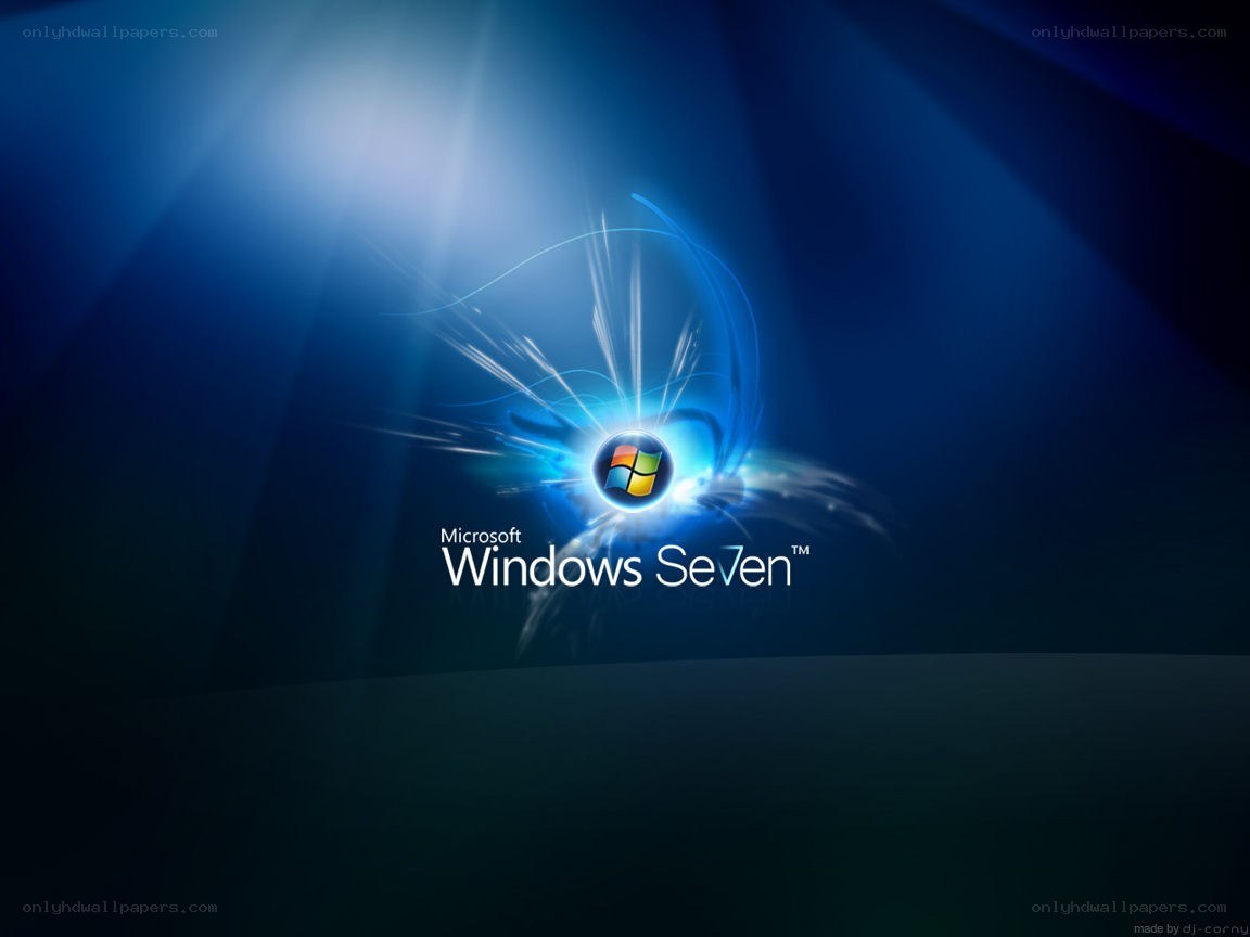 Windows 7 logo on blue background