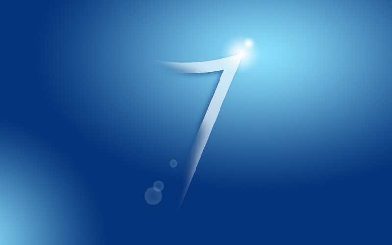 Windows 7 logo on blue background