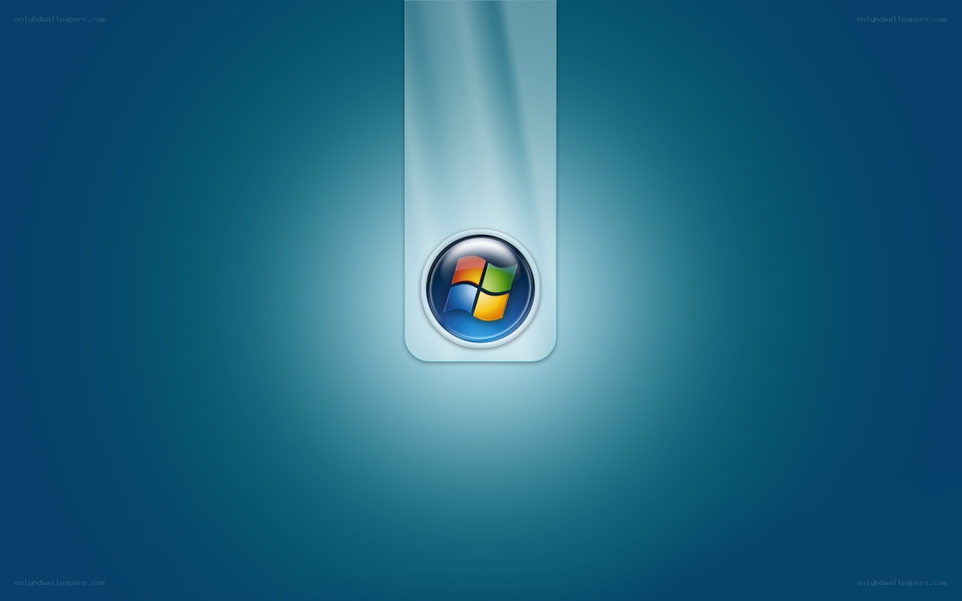 Windows 7 logo on blue background