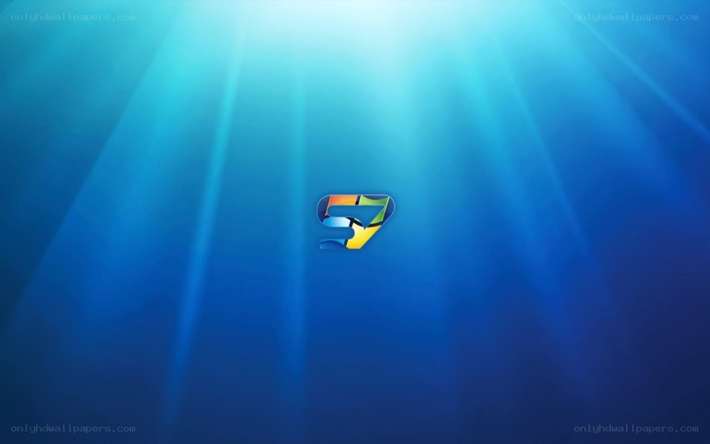 Windows 7 logo on blue background